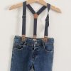 Jeans hlače z naramnicami F&F - št. 98