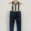 Jeans hlače z naramnicami F&F - št. 98